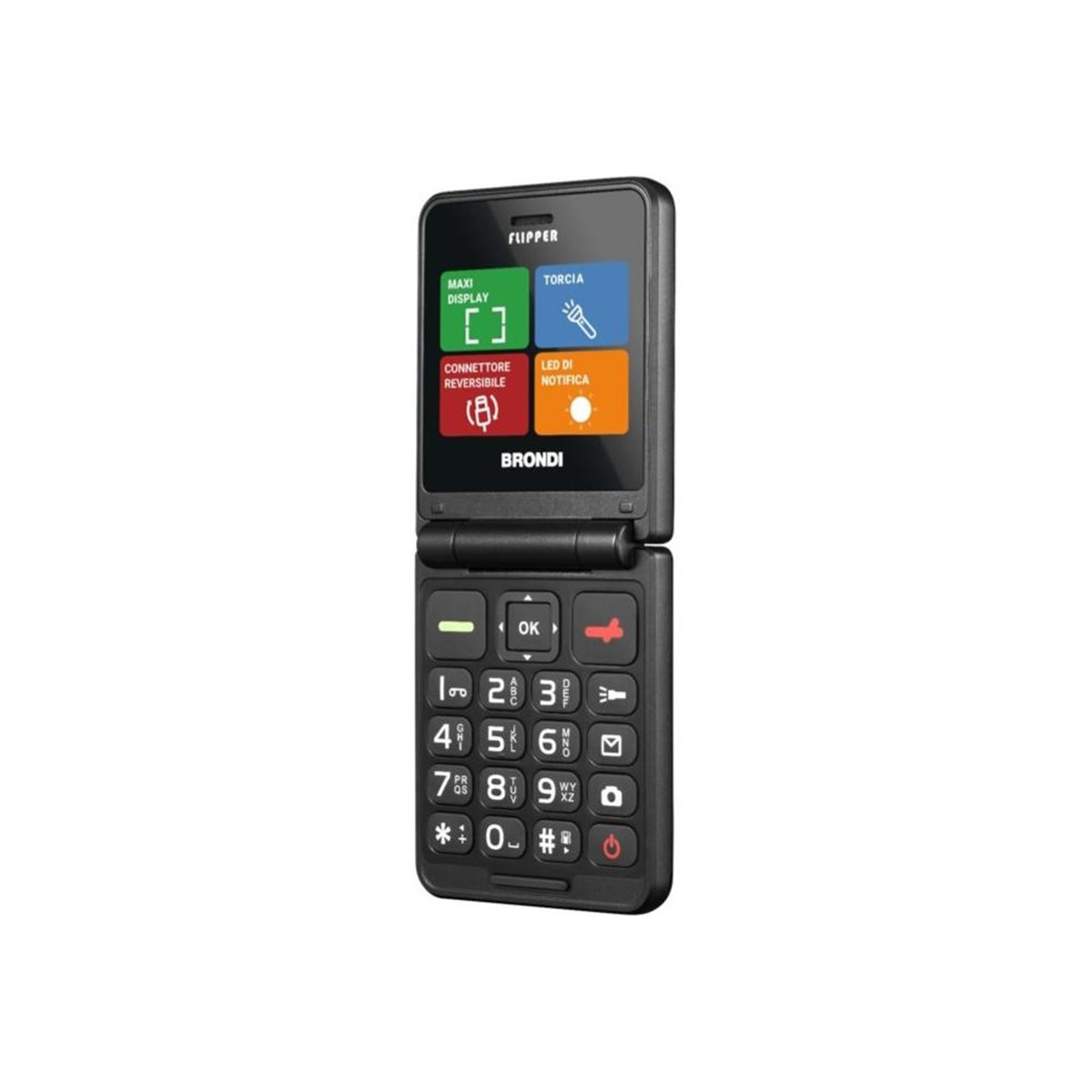 BRONDI CELLULARE FLIPPER NERO METAL