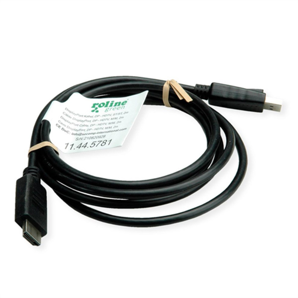 ROLINE GREEN CAVO DISPLAYPORT CABLE, DP - HDTV, M/M, BLACK, 2M