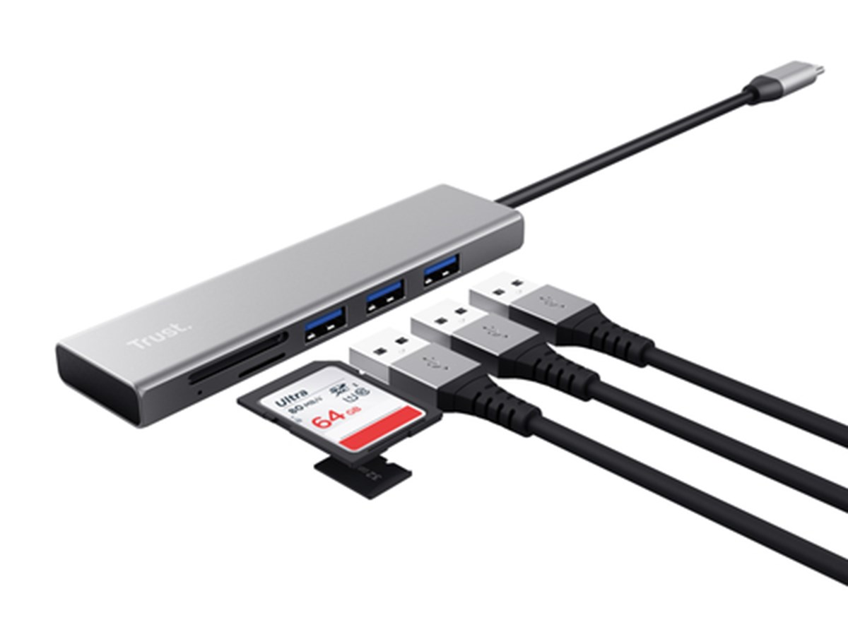 TRUST HUB E LETTORE SCHEDE HALYX FAST USB-C HUB