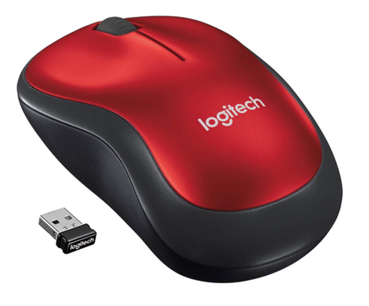LOGITECH WIRELESS MOUSE M185 OTTICO, USB, COLORE ROSSO