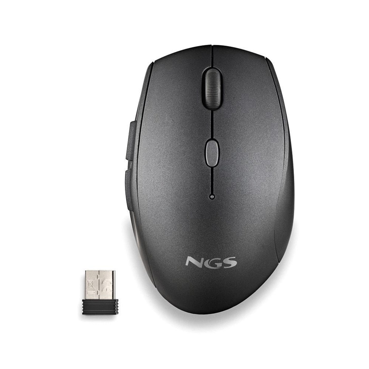 NGS MOUSE NERO ERGONOMICO SENZAFILI E BOTTONI SILENZIOSI