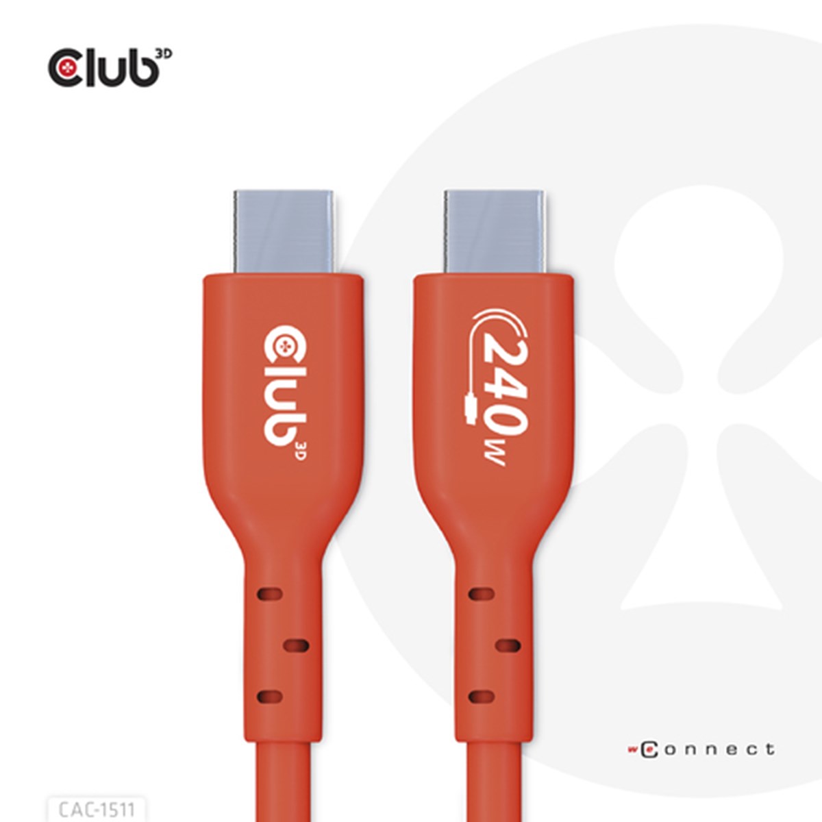 CLUB 3D CAVO USB2 TYPE-C BI-DIRECTIONAL USB-IF CERTIFIED CABLE DATA 480MB PD 240W(48V/5A) EPR M/M 1M