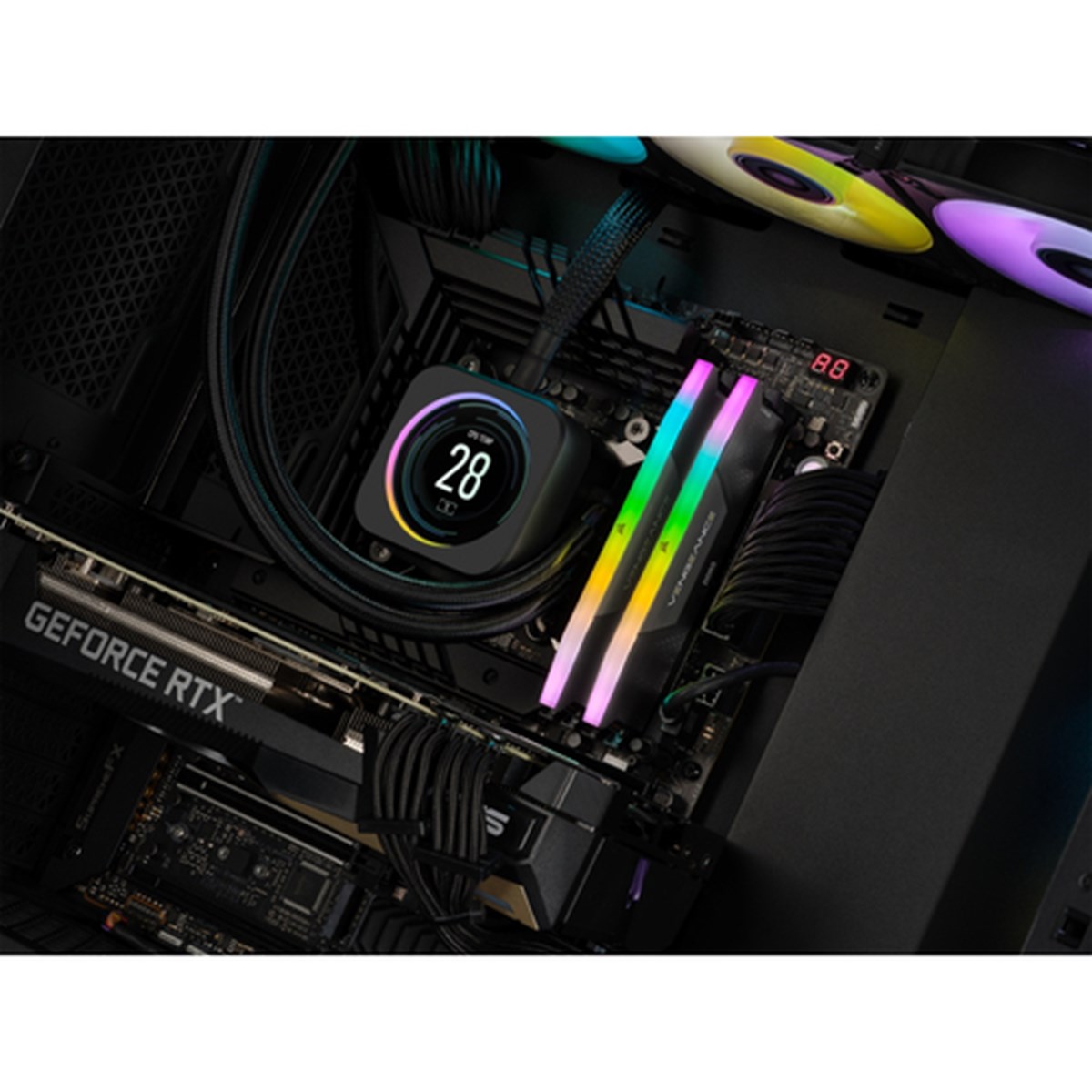 CORSAIR RAM VENGEANCE RGB DDR5 32GB 2X16GB DDR5 6000 PC5-48000 C36 1.35V DESKTOP MEMORY - BLACK