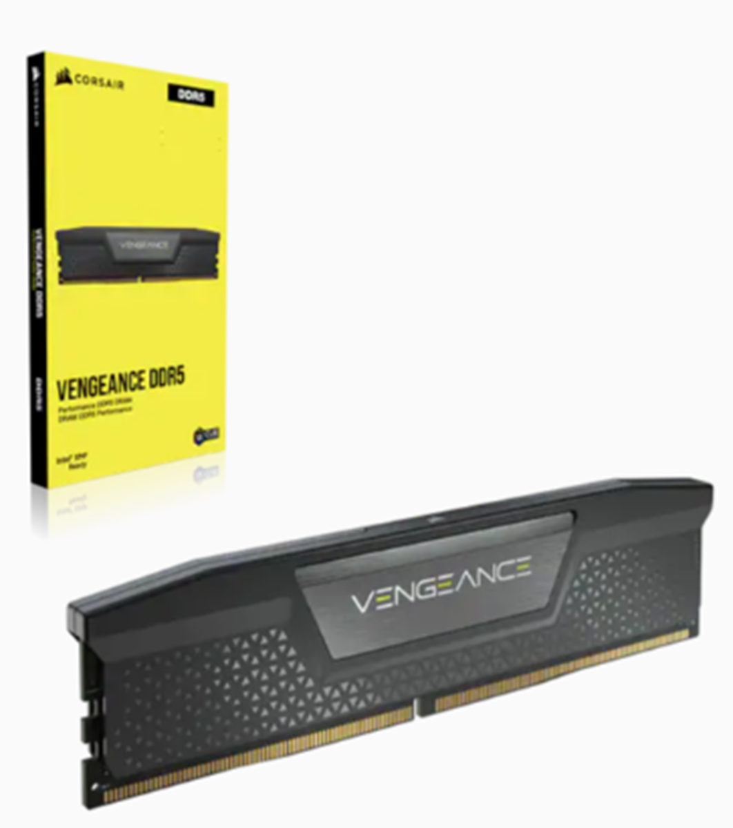 CORSAIR RAM VENGEANCE DDR5 16GB 2X8GB DDR5 5200 PC5-41600 C40 1.25V INTEL XMP MEMORY - BLACK