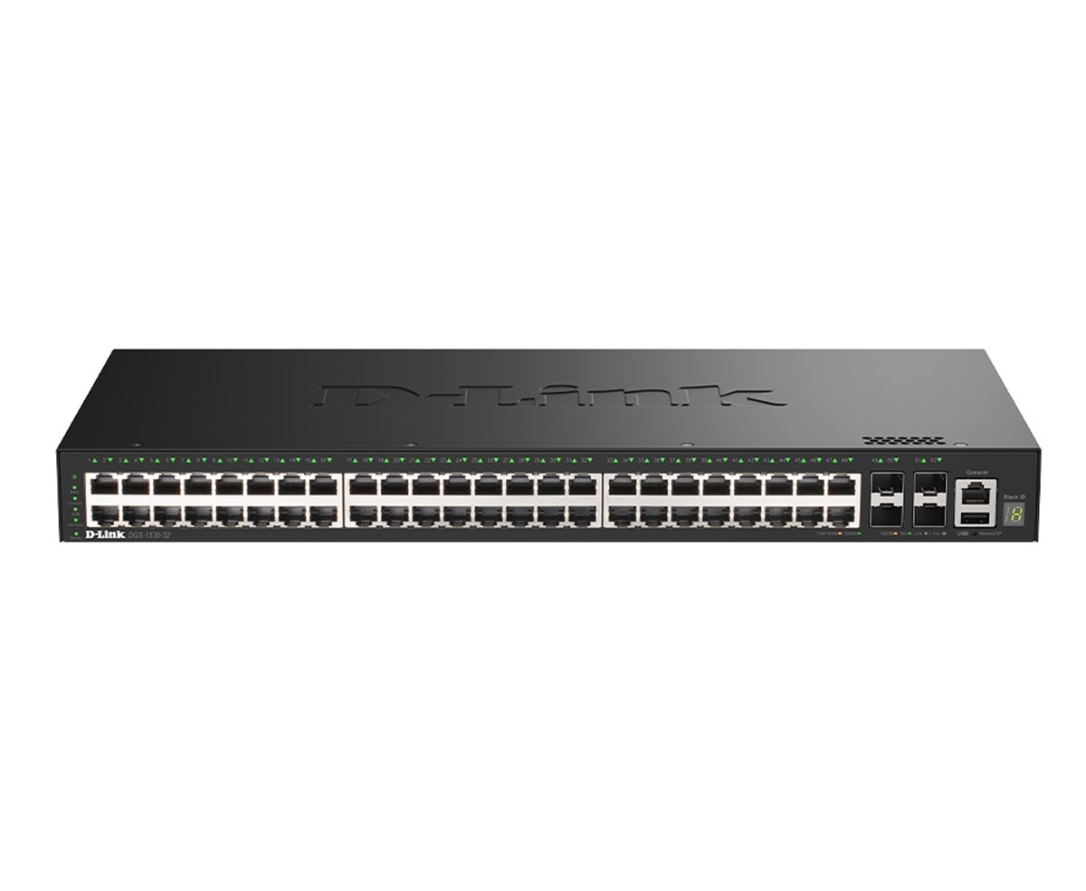 D-LINK SWITCH 52-PORT GIGABIT STACKABLE SMART MANAGED SWITCH WITH 4 X 10G SFP+ PORTS