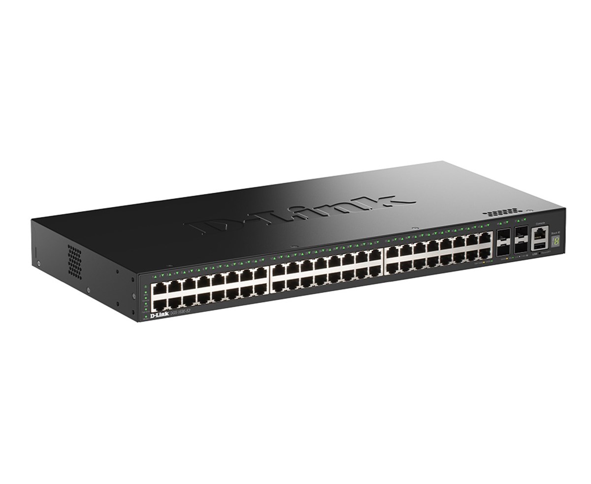 D-LINK SWITCH 52-PORT GIGABIT STACKABLE SMART MANAGED SWITCH WITH 4 X 10G SFP+ PORTS