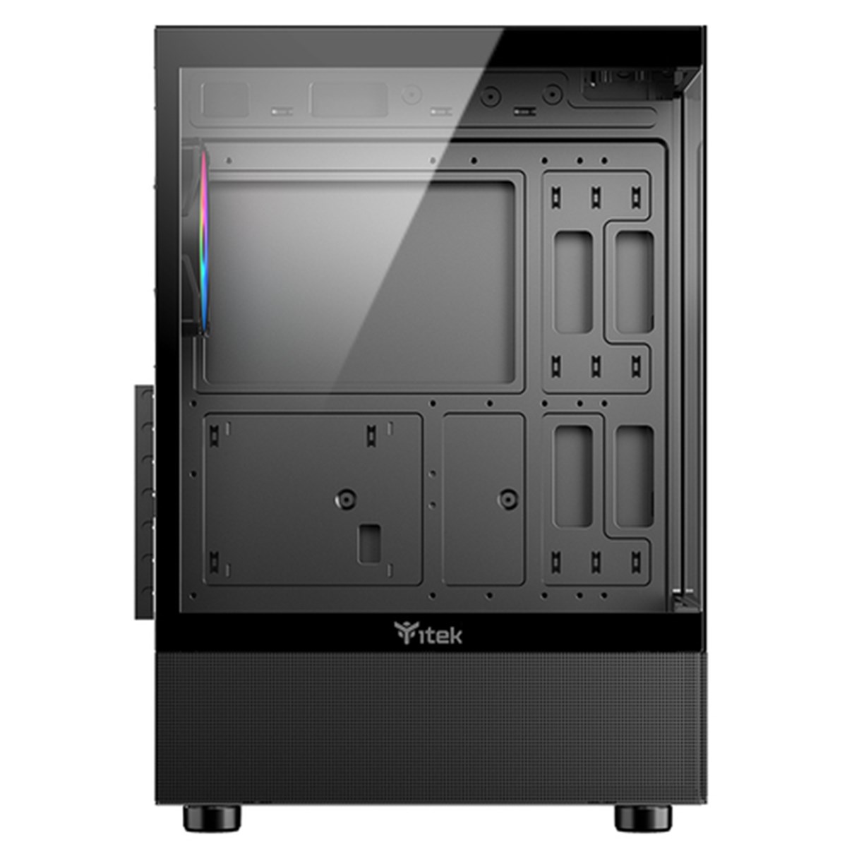 ITEK CASE SHOWBUI 33B, GAMING TOWER ATX, 12CM ARGB FAN, USB3, SIDE  FRONT PANEL TEMP GLASS
