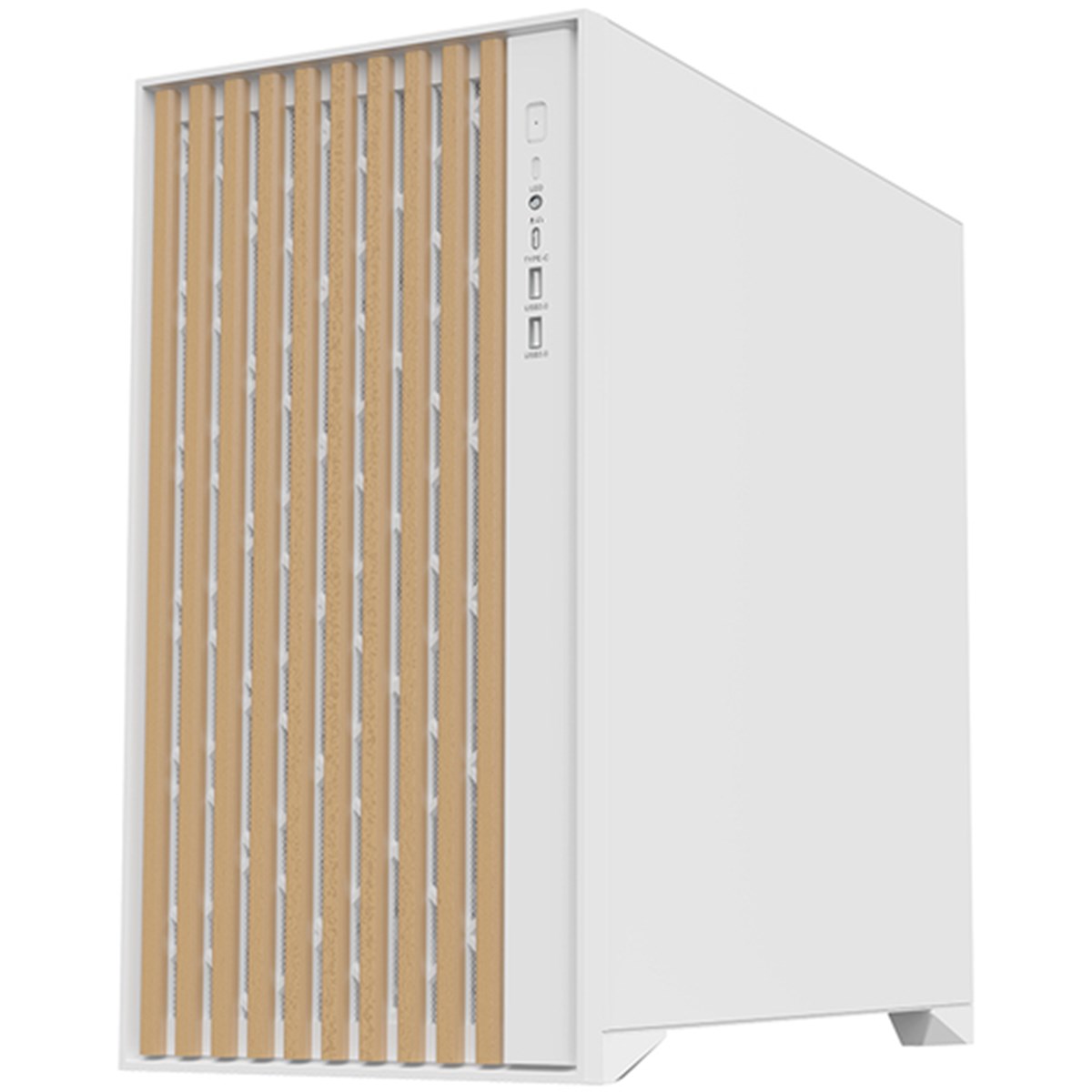 ITEK CASE WOODY, GAMING TOWER, ATX, 3X12CM BLACK FAN, 2XUSB3, TYPE-C,  WOOD FRONT, TEMP GLASS SIDE P