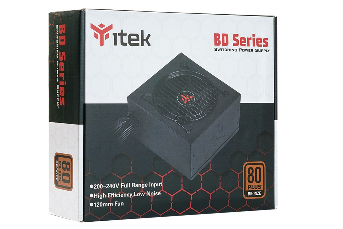 ITEK ALIMENTATORE BD500 - 500W, 80PLUS BRONZE, PFC ATTIVO, VENTOLA HDB 12CM, DC TO DC