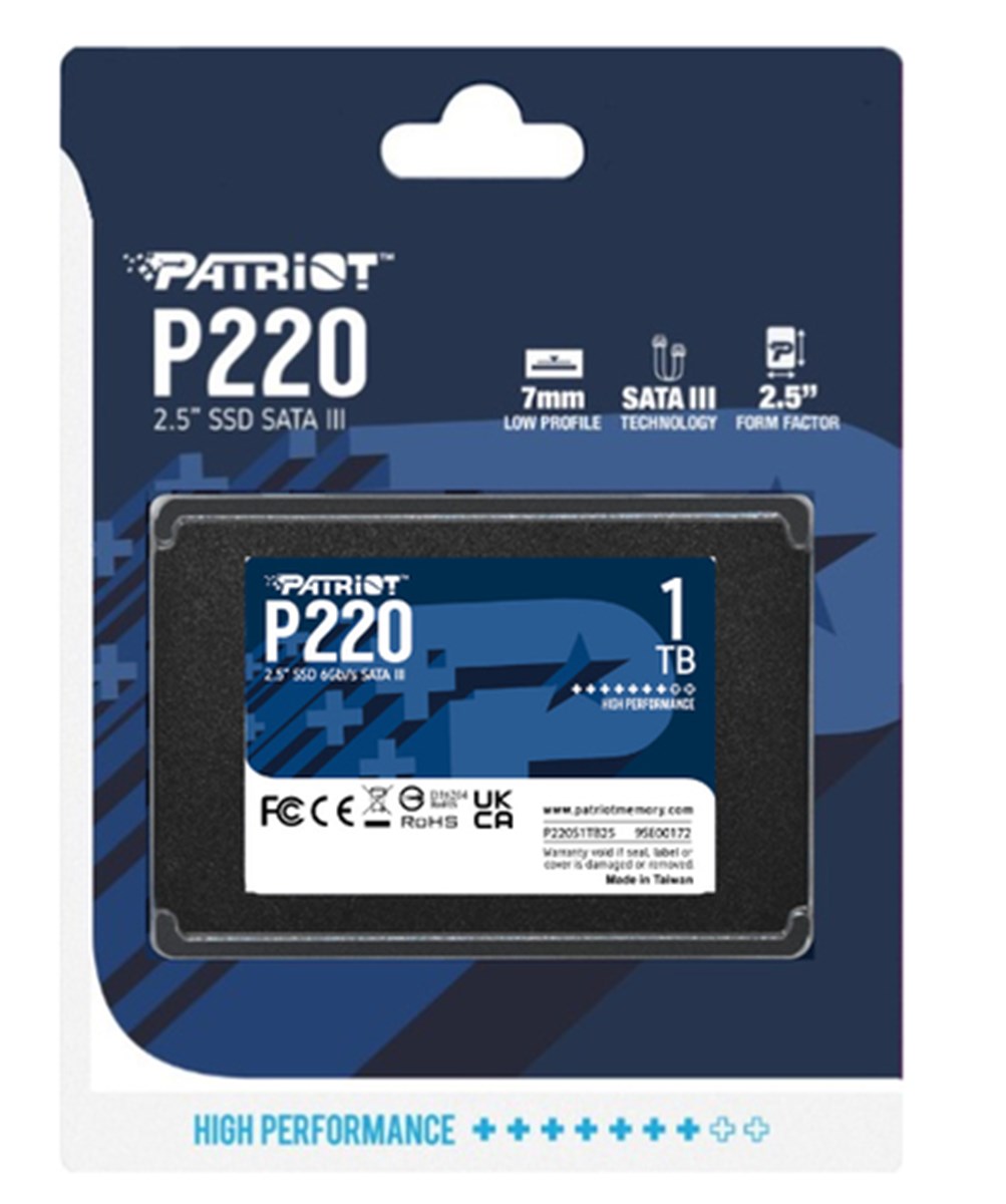 PATRIOT SSD INTERNO P220 1TB SATA3 2,5" Read/Write 500/500 Mbps