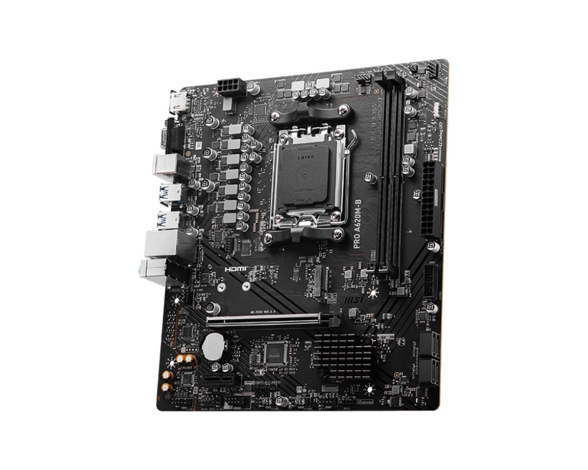 MSI MB AMD PRO A620M-B,A620,AM5,2DDR5,1PCI-EX16,1PCI-EX1,1M.2,4SATA3,6USB3.2 GEN1,6USB2.0