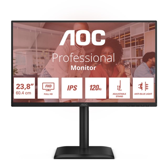 AOC MONITOR 23,8 LED IPS FHD 16:9 4MS 300 CDM 120hz, PIVOT, VGA/DP/HDMI, MULTIMEDIALE