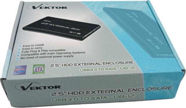 Box x hard disk esterno 2,5" hdd sata vektor usb 3.0 alluminio nero