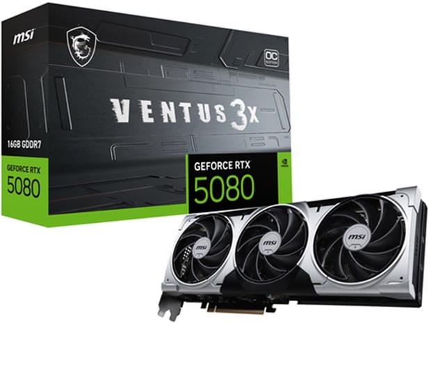 MSI VGA GEFORCE RTX 5080, RTX 5080 16G VENTUS 3X OC PLUS, 16GB GDDR7, HDMI*1/DP*3, ATX, TRIPLE FAN,